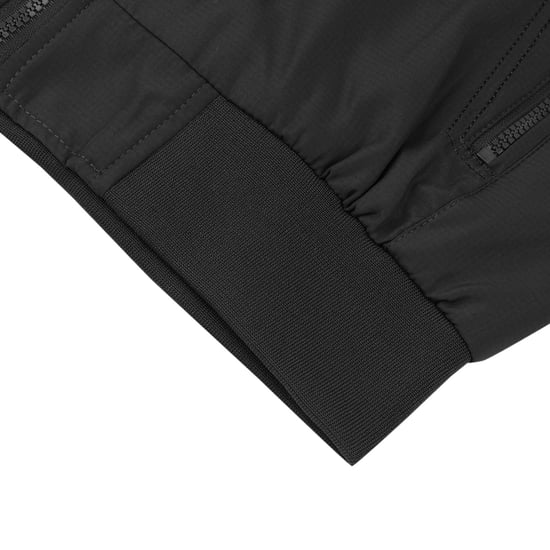 Men's Bomber Jacket with Stand-Up Collar, Transitional Jacket for Autumn, Casual Sports Jacket Black - Image 6