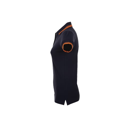 SOLS Womens/Ladies Pasadena Tipped Short Sleeve Pique Polo Shirt (French Navy/Neon Orange) - Image 3