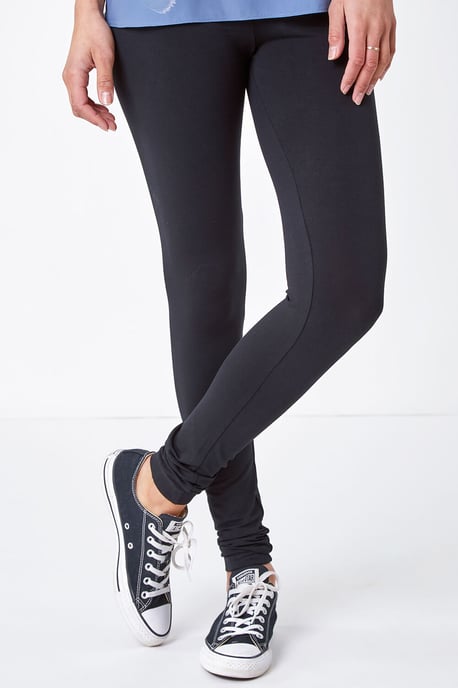 Stretch Plain Leggings - Image 2