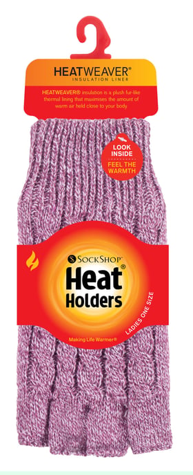 CALEFACTORES - Guantes térmicos de invierno sin dedos de punto por cable para mujer - Image 2