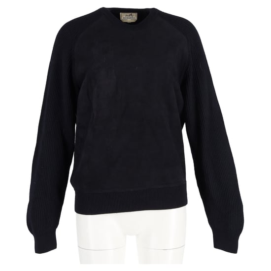 Hermès Embossed Print Knitted Sweater in Black Wool - Image 4