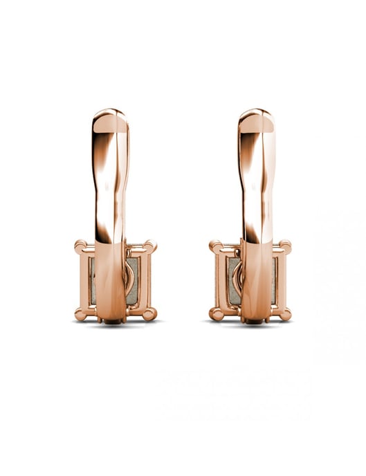 Pendientes Cuadrados - Oro Rosa y Cristal - Image 5