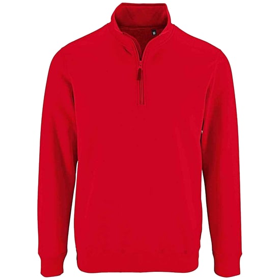 SOLS Mens Stan Zip Standing Collar Jumper (Red) - Image 1
