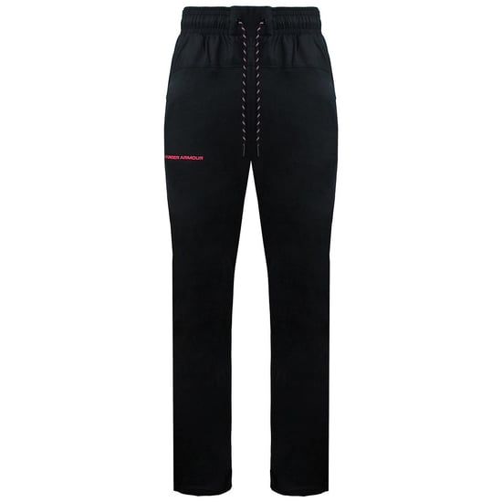 Under Armour Tapered Fit Black Black Men Rival Terry AMP Track Pants 1361638 001