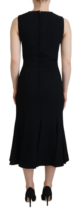 Vestido de mujer entallado con campana de viscosa negra de Dolce & Gabbana - Image 3