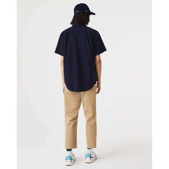 Men's Lacoste Regular Fit Cotton Shirt in Navy