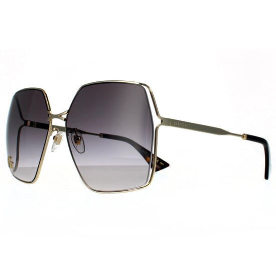 Gucci Square Womens Gold  Grey Gradient  Sunglasses