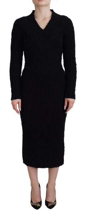 Vestido de punto negro de lana de Dolce & Gabbana - Image 1