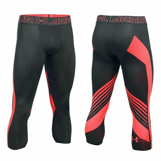 Under Armour HeatGear Supervent 2.0 Black Orange Mens 3/4 Leggings 1289581 016