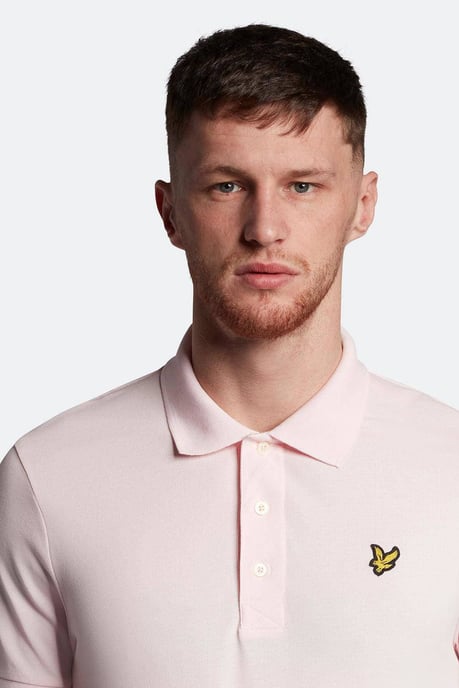 Lyle & Scott Polo SS Plain Polo Shirt Pink - Image 3