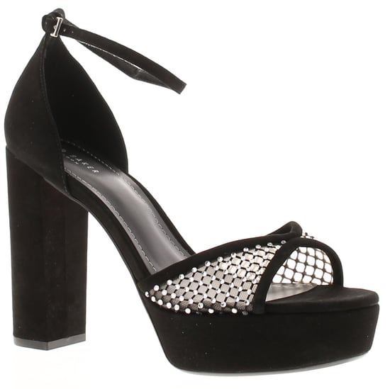 Zapatos de tacón para mujer Ted Baker Bexins de piel de ante con plataforma y tacón cuadrado, con punta descubierta, negros - Image 1
