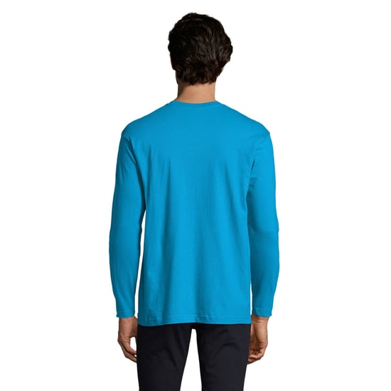 SOLS Mens Monarch Long-Sleeved T-Shirt (Aqua) - Image 2