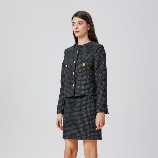 Tweed blazer patch with pockets - Image 5