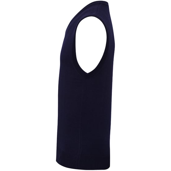 Premier Mens Sleeveless Cotton Acrylic V Neck Sweater (Navy) - Image 3