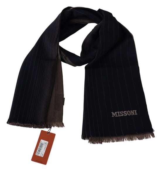 Bufanda unisex de cuello de lana marrón para hombre de Missoni - Image 3