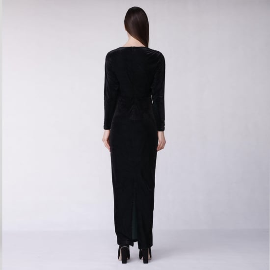 Textured velvet evening dress - Image 2