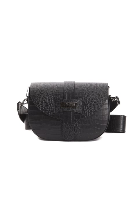 Bolso Cruzado de Cuero Negro Donatella para Mujer Pompei - Image 1