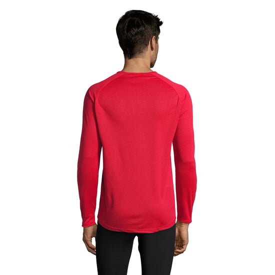 SOLS Mens Sporty Long Sleeve Performance T-Shirt (Red) - Image 2