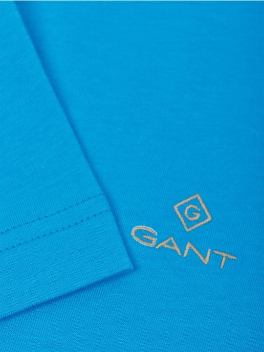 Gant | Camiseta cuello redondo hombre Logo contraste - Azul - Image 4