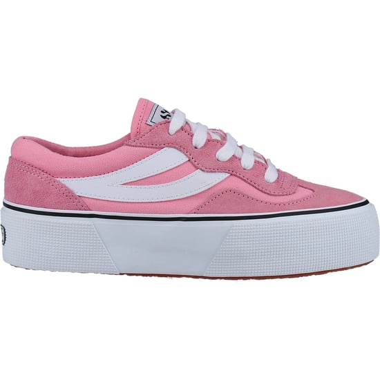 Superga 3041 Revolley Colorblock Platform Leather Women's Pink/White Trainers - Image 4