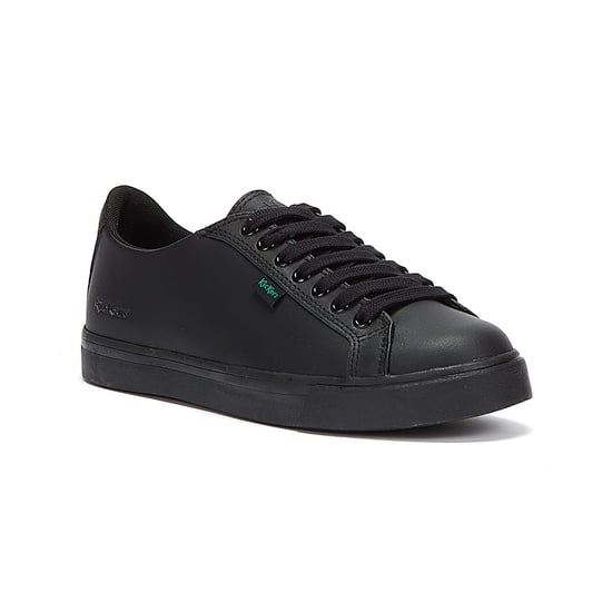 Boys Girls Kickers Youth Leather Tovni Lacer Trainers - (Black) - Image 2