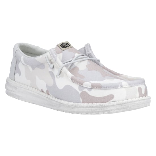 HEYDUDE Wally Washed Camo Polyester Men's Greyscale Desert Camo Boat Shoes - Image 6