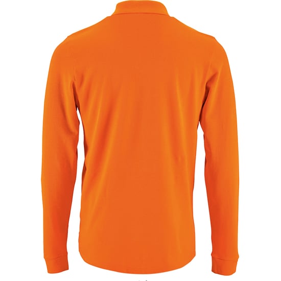 SOLS Mens Perfect Long Sleeve Pique Polo Shirt (Orange) - Image 2