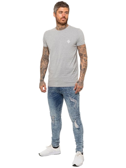 Enzo | Skinny Stretch Ripped Jeans Hombre - Azul claro - Image 5