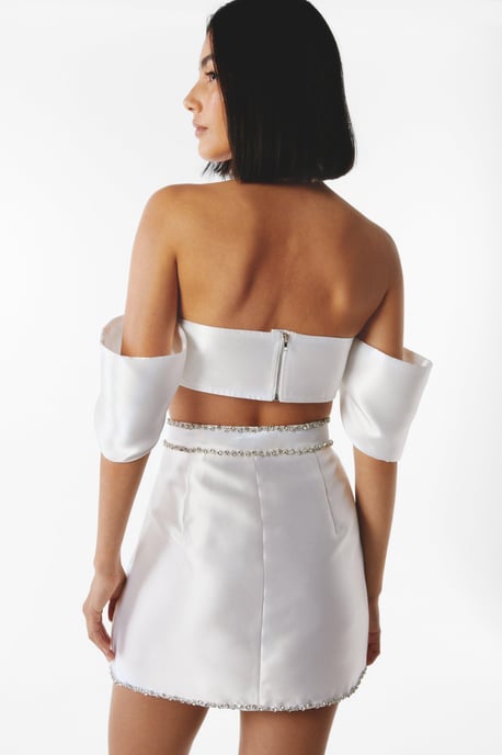 Diamante Embellished Cup Bardot Top