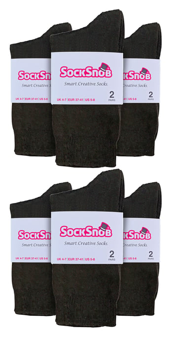 Calcetines de algodón para mujer | 12 pares | Snob | Calcetines de colores para mujer - Marrón oscuro - Image 2