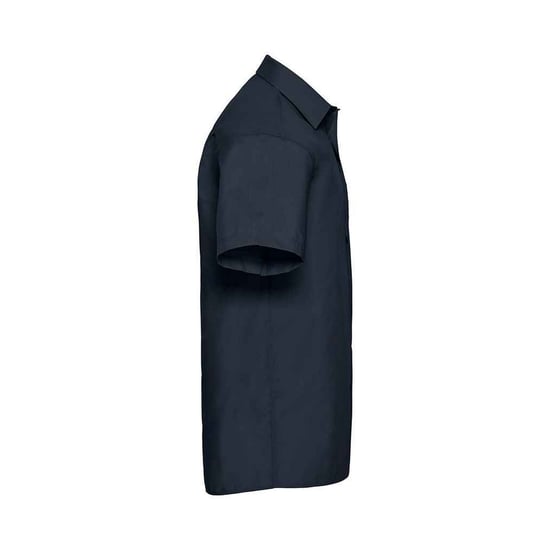 Russell Collection Mens Poplin Easy-Care Short-Sleeved Formal Shirt (French Navy) - Image 3