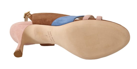 GIA COUTURE Sandalias de tacón de ante multicolor para mujer - Image 3