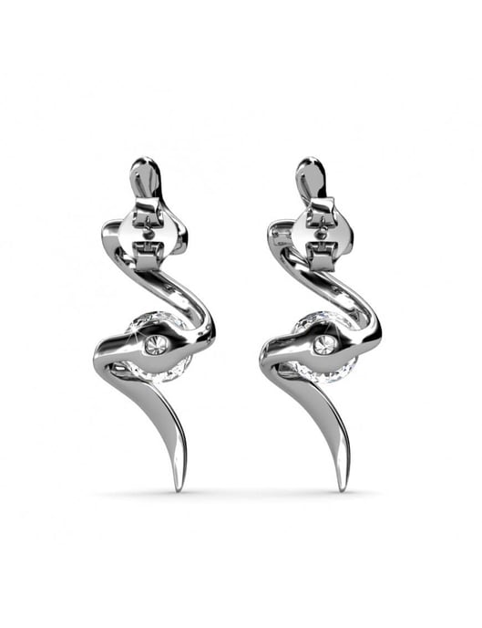 Pendientes Espiral - Plata y Cristal - Image 4