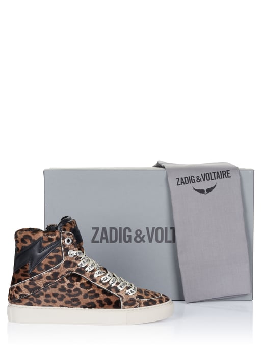 Zadig Voltaire Zapatos High Flash Printed Cowskin Wit marrón - Image 4