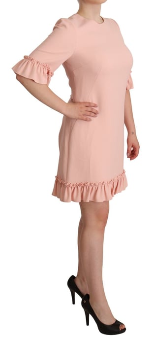 Vestido de tubo de viscosa con volantes en las mangas para mujer de Dolce & Gabbana en color rosa - Image 3