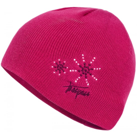 Trespass Childrens Girls Sparkle Knitted Beanie Hat (Cassis) - Image 1
