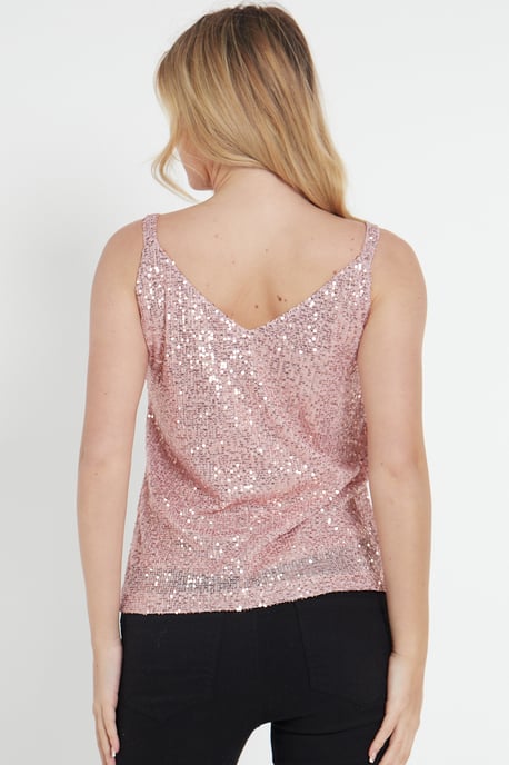 Sequin V Neck Cami Top