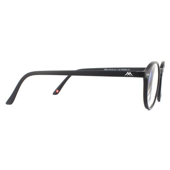 Montana Redondo Negro Mate Montura de Gafas Unisex para Mujeres - Image 4