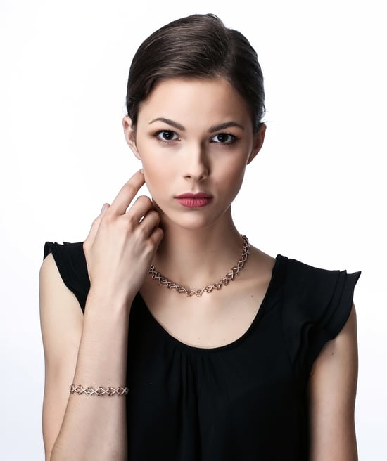 Orphelia Women's 925 Sterling Silver Necklace - Silver/Rose ZK-7212 - Image 5