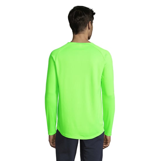 SOLS Mens Long-Sleeved Sports T-Shirt (Neon Green) - Image 2