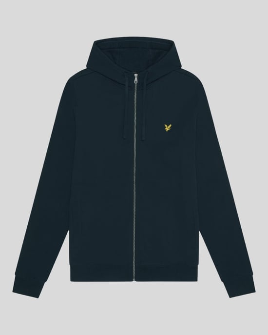 Lyle & Scott Hybrid sudadera con capucha azul marino oscuro con cremallera - Image 5