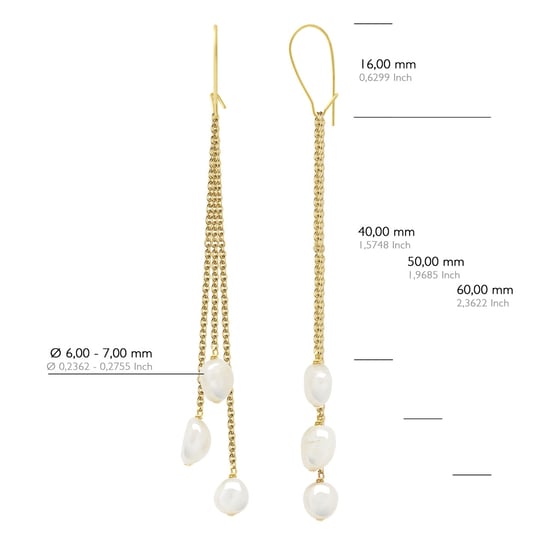 Earrings Real Cultured Freshwater Pearls Baroque 6-7 mm - Image 2
