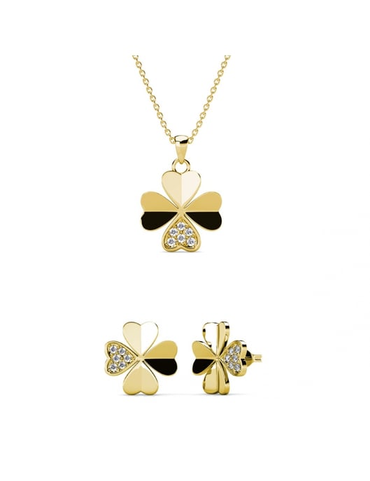 Conjuntos de pétalos de trébol - Oro y cristal - Image 1