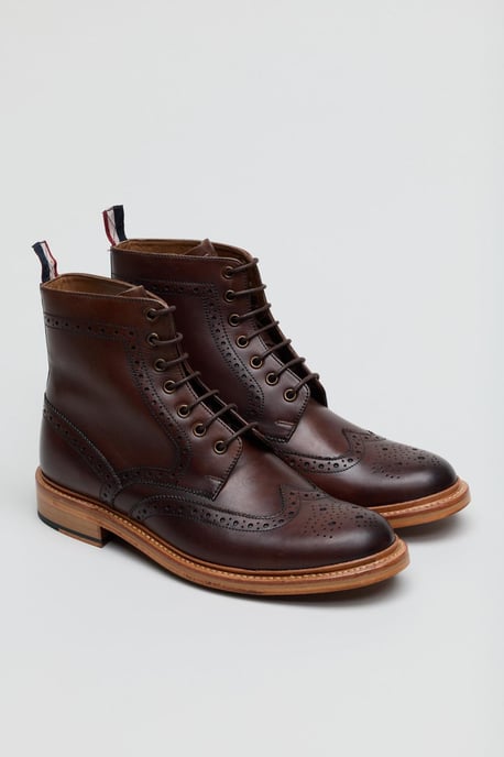 Ben Sherman Arthur Leather Men's Mocha Boots - Image 1