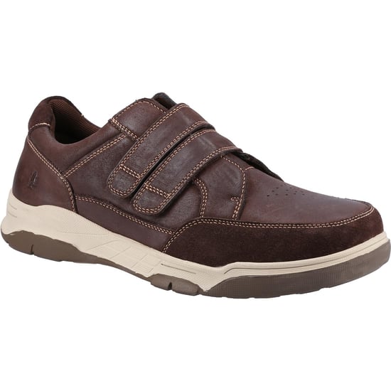 Hush Puppies Mens Fabian Leather Double Strap Shoes (Brown) - Image 1