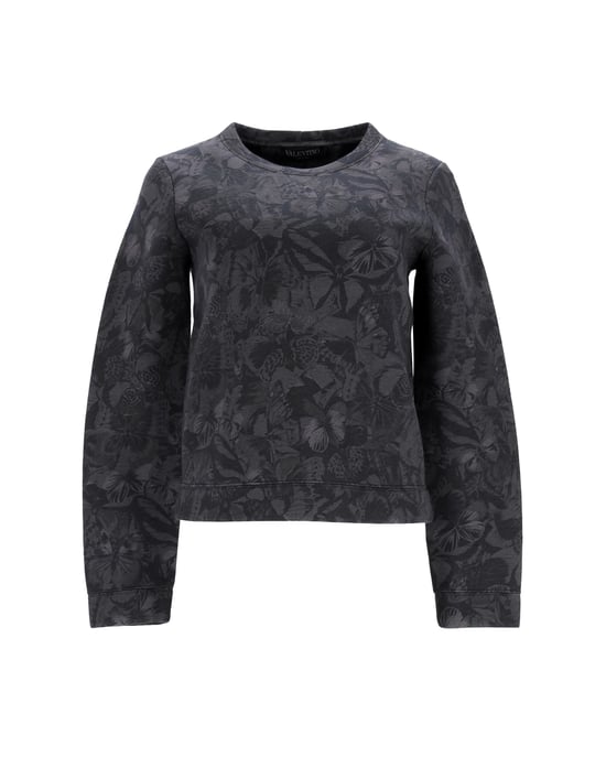 Valentino Butterfly Print Sweatshirt in Grey Cotton - Image 1