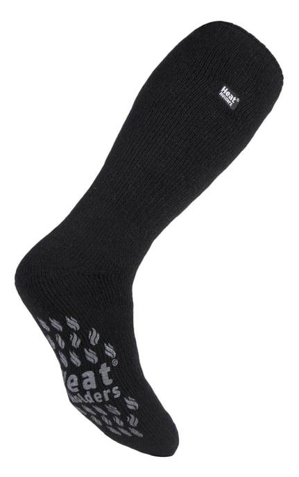 Calcetines de invierno para hombre | Calcetines largos antideslizantes con forro polar - Negro / Gris - Image 1