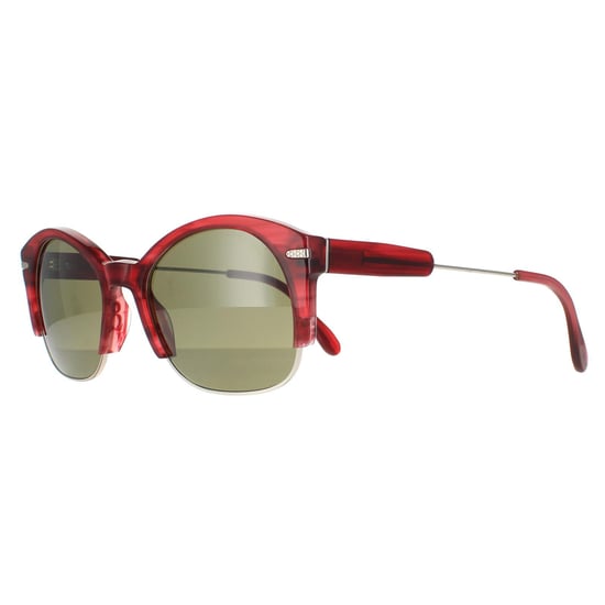 Serengeti Semi Rimless Womens Silver Red Streaky  Polarized Green 555nm Vinita