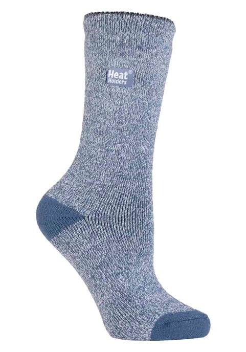 Heat Holders Lite - Calcetines térmicos finos de invierno para mujer en colores lisos - Denim / Crema - Image 1