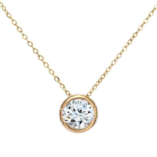 Colgante de oro amarillo de 9 quilates con diamantes de medio quilate y cadena de 45,7 cm - Image 1
